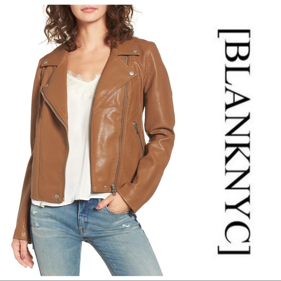 BlankNYC Cognac Life Changer Moto Jacket